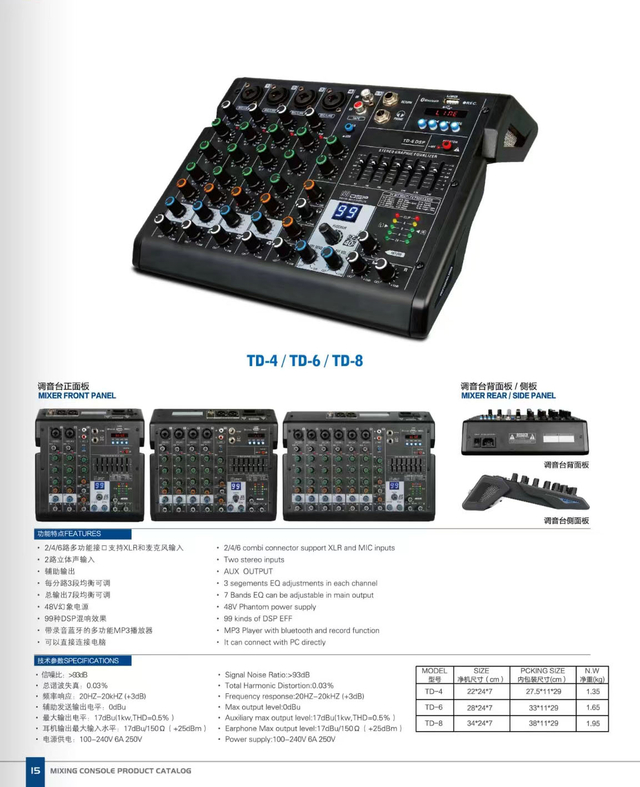 MIXER 4/6/8CHANNEL TD4/TD6/TD8